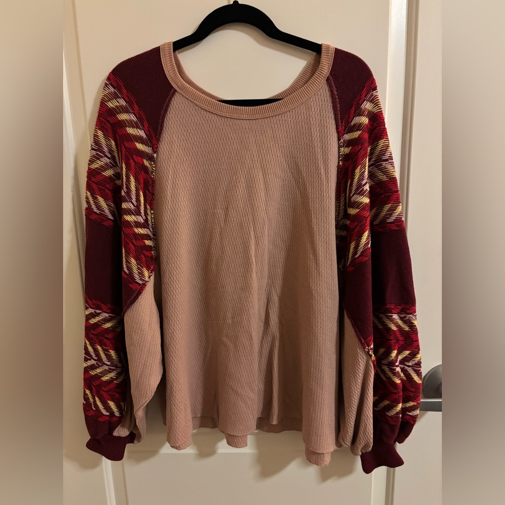 Free People "Rainbow Dreams" top, Medium, balloon sleeves, bohemian , western